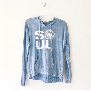 SOUL CYCLE Blue Tye Dye Hoodie Top